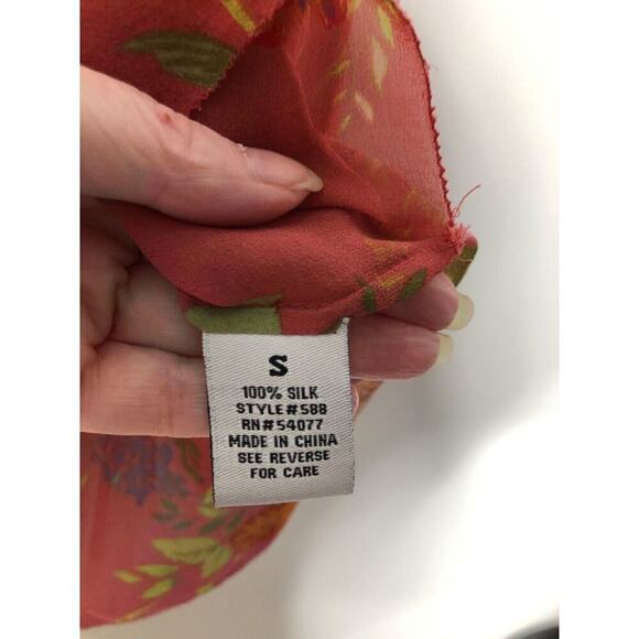 Cabi Silk Womens Top Size Small Embellished Fairy Floral Sheer Embroidered - Picture 6 of 14